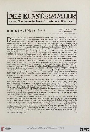 13.1921: Ein Rhodisches Zelt