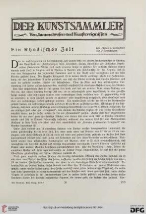 13.1921: Ein Rhodisches Zelt