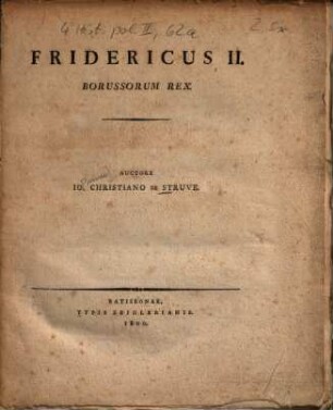 Fridericus II. Borussorum Rex