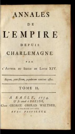 Tome II.: Annales De L'Empire Depuis Charlemagne ; Tome II.
