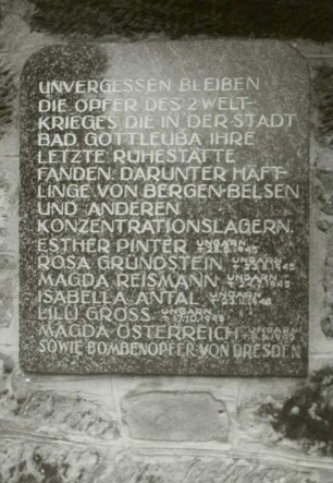 Gedenktafel für die Opfer des 2. Weltkrieges und des Naziregimes