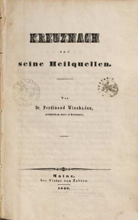 Kreuznach und seine Heilquellen