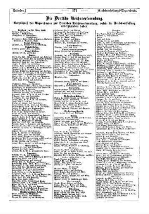 Deutsche Reichsversammlung : Staats-Kalender