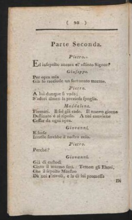 Parte Seconda = Zweiter Theil