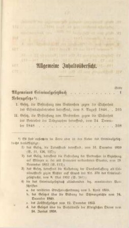 Allgemeine Inhaltsübersicht
