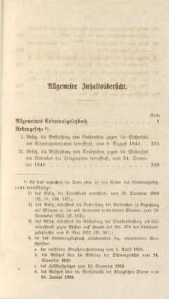 Allgemeine Inhaltsübersicht