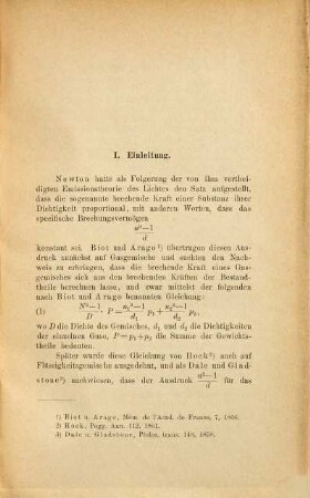 Ueber die beim Mischen von zwei Flüssigkeiten stattfindende Volumänderung und deren Einfluss auf das Brechungsvermögen