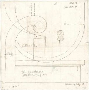 Fischer, Theodor; Nürnberg; Haus Adelsberger - Treppenaufgang (Detail)