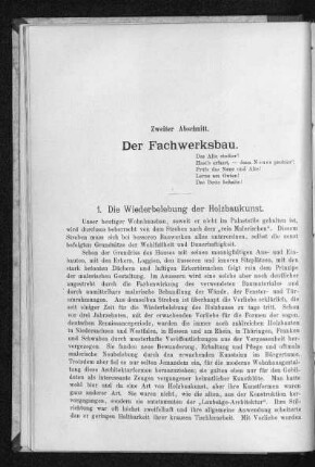 Der Fachwerkbau