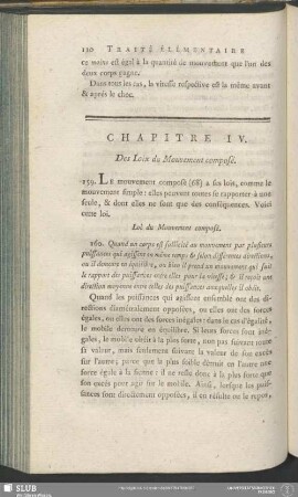 Chapitre IV. Des Loix du Mouvement composé