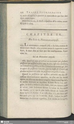 Chapitre IV. Des Loix du Mouvement composé