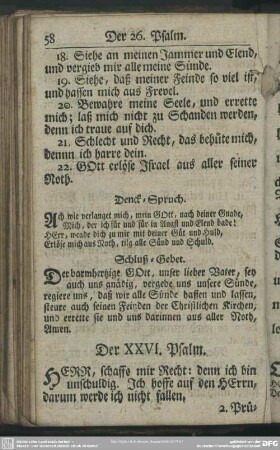 Der XXVI. Psalm