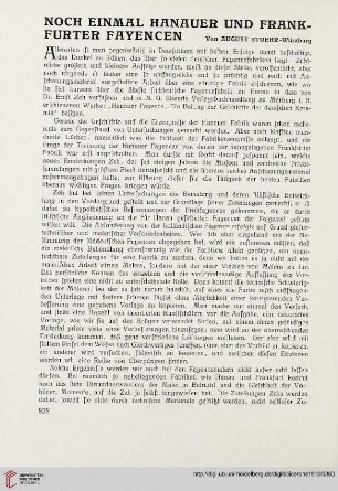 5: Noch einmal Hanauer und Frankfurter Fayencen