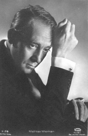 Porträt Mathias Wiemann. Fotografie (Weltpostkarte). Um 1950