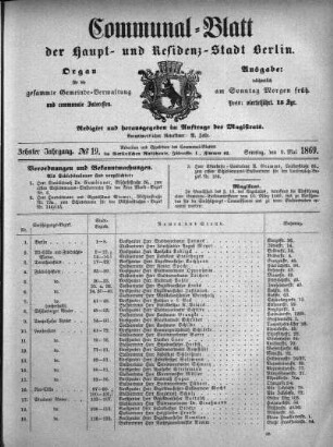 1869,19: No. 19, 9. Mai 1869