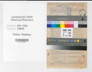 Entnazifizierung Matthias Weber , geb. 07.11.1896 (Toningenieur)
