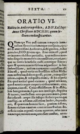 Oratio VI.