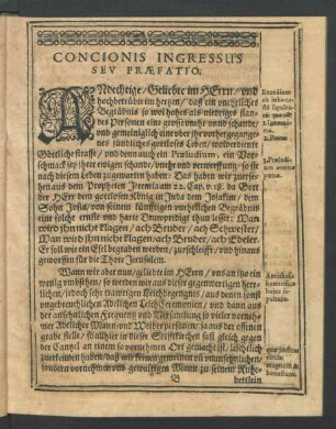Concionis Ingressus Seu Praefatio.