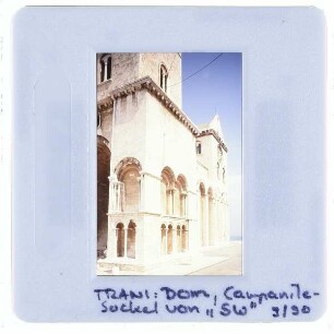 Trani, Kathedrale San Nicola Pellegrino : Campanile, Südwestansicht