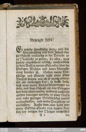 Geneigte Leser!