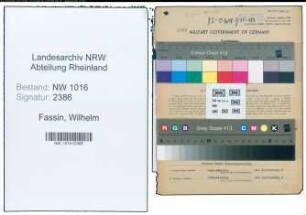 Entnazifizierung Wilhelm Fassin , geb. 28.11.1889 (Kaufmann)