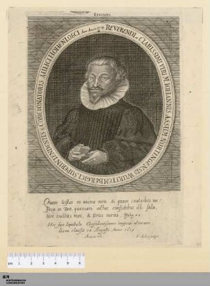 [Bildnis Johann Christoph Assum] : Reverendi et Clarissimi Viri M. Johannis Assum Nürtingensis Württembergici Superintendentis & Concionatoris Aulici Hohenloeci