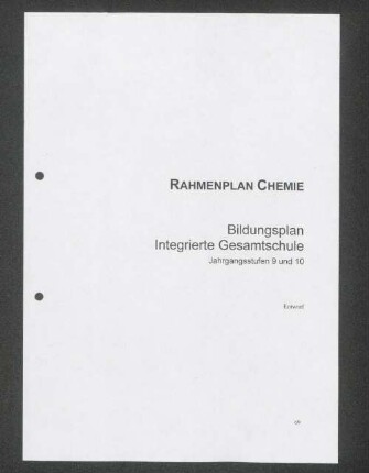 Rahmenplan Chemie