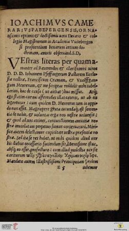 Ioachimus Camerarius Pabepergensis [...]