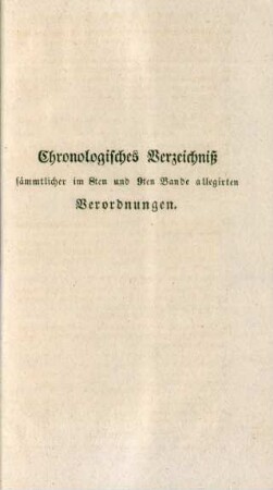 Chronologisches Verzeichniß sämmtlicher im 8ten und 9ten Bande allegirten Verordnungen