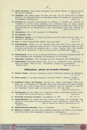 Mathematisch, optische und verwandte Instrumente