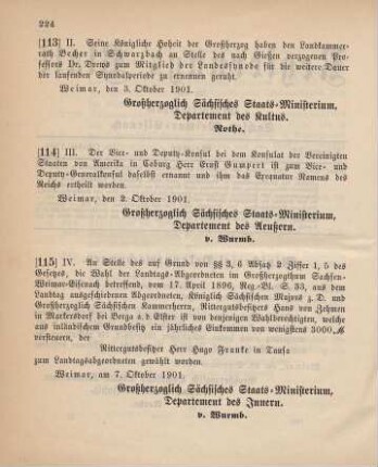 115. Ministerial-Bekanntmachung, betreffend Ersatzwahl eines Landtags-Abgeordneten