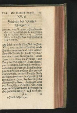 6. Friedrich der Dritte/ ChurFürst.