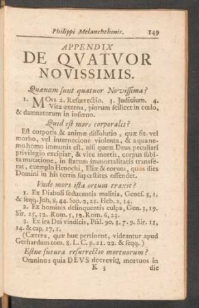 Appendix De Quatuor Novissimis.