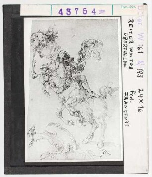 Albrecht Dürer: Reiter, vom Tod überfallen. Feder. Frankfurt