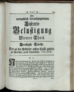 Insecten-Belustigung Vierter Theil. Dreyßigste Tabelle [bis] Vier und dreyßigste Tabelle.