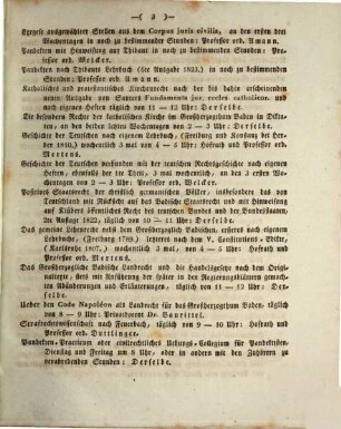 Ankündigung der Vorlesungen der Badischen Albert-Ludwigs-Universität Freiburg im Breisgau. 1825/26. WH