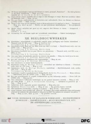 XII. Beeldhouwwerken (Nr. 859-874)