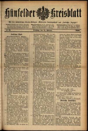 Ausgabe vom Dienstag, den 15. Februar 1898.