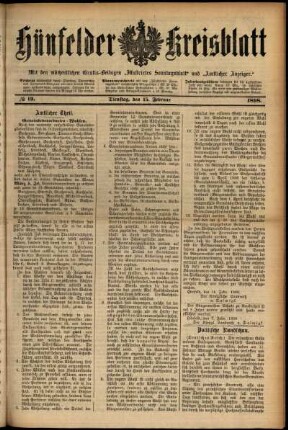 Ausgabe vom Dienstag, den 15. Februar 1898.