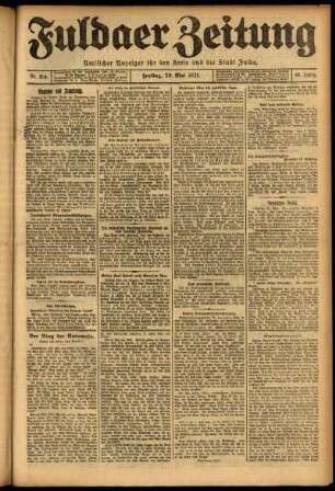 Ausgabe vom Freitag, den 20. Mai 1921.