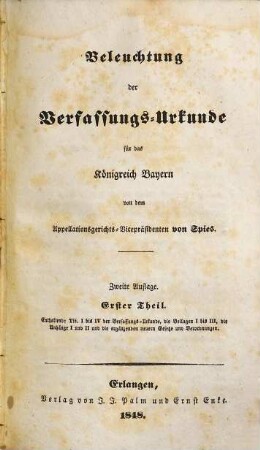 Beleuchtung der Verfassungs-Urkunde für das Königreich Bayern, 1