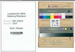 Entnazifizierung Wilhelm Koch , geb. 29.09.1919 (Angestellter)