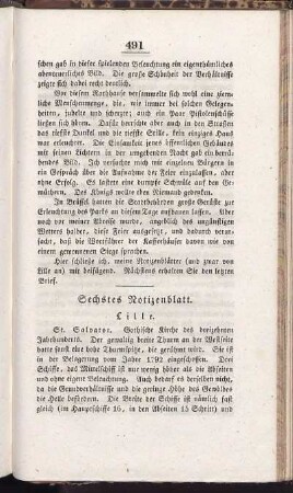 Sechstes Notizenblatt.