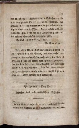 Sechstes Kapitel. Ursachen des widernatürlichen Schlafes.