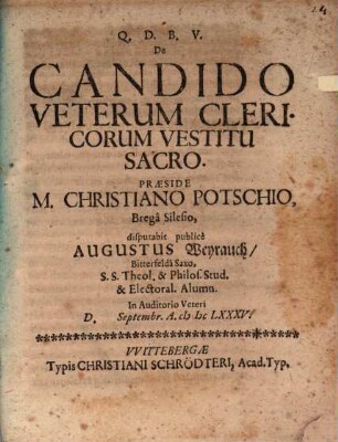 De candido veterum clericorum vestitu sacro