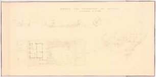 Garten Dr. Hesselbach, Potsdam-Babelsberg: Lageplan mit Gartenplan, Schnitt, Perspektivische Ansicht (Vogelschau) 1:100