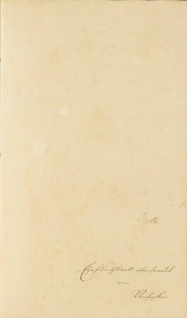 Widmung: "Ehrfurchtsvoll übersendet vom Verfasser." handschriftlich mit Tinte auf dem fliegenden Blatt unten rechts.