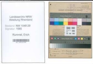 Entnazifizierung Erich Rummel , geb. 03.06.1895 (Beamter)