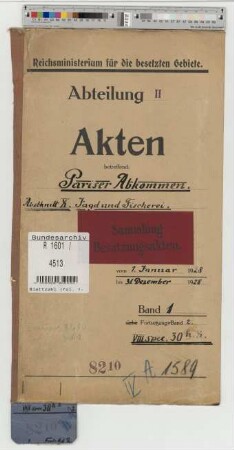 Pariser Abkommen. Abschnitt X: Jagd und Fischerei: Bd. 1
