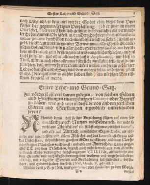 Erster Lehr- und Grund-Satz.